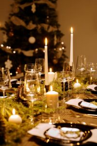 festlig borddækning til jul