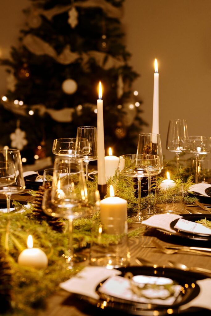 festlig borddækning til jul